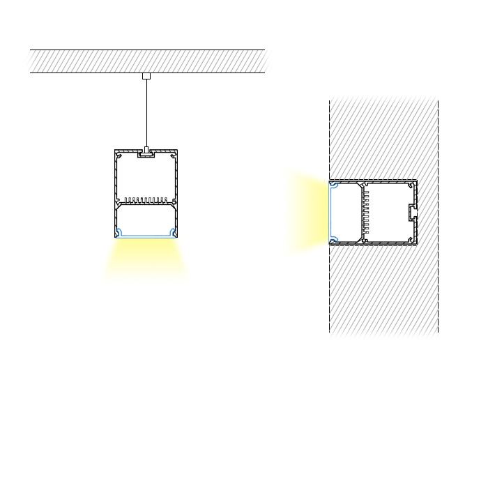 Suspended Ceiling Lighting LED Diffuser - 44.8mm Inner Width Suspended Ceiling Lighting LED Diffuser - 44.8mm Inner Width